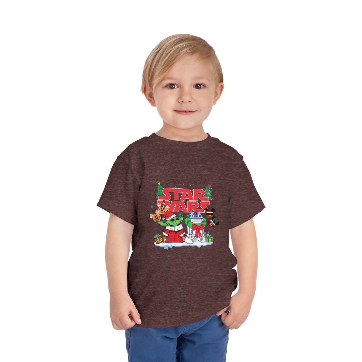 Star Wars Holiday Toddler Tee — Festive Baby Yoda & Droids Christmas Shirt