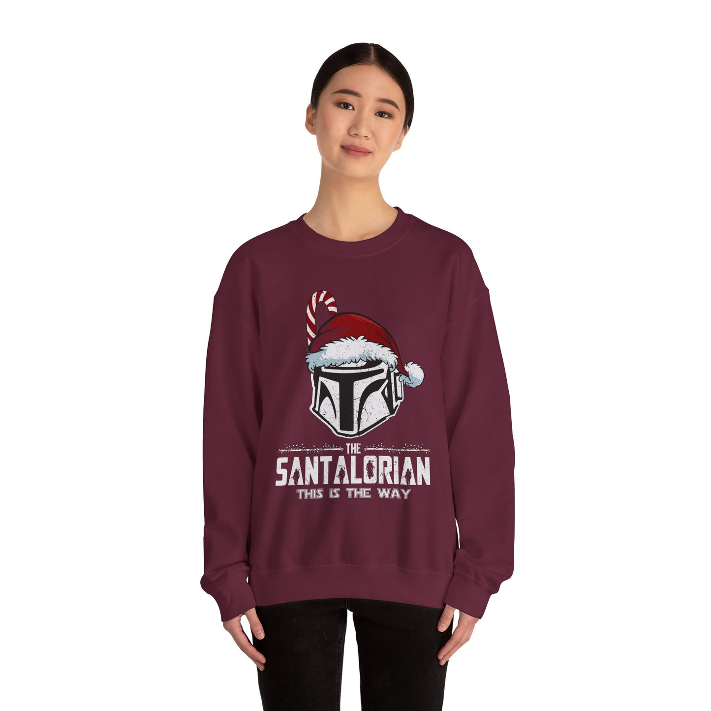 Holiday Helmet Sweatshirt — “The Santalorian: This Is The Way” Christmas Crewneck