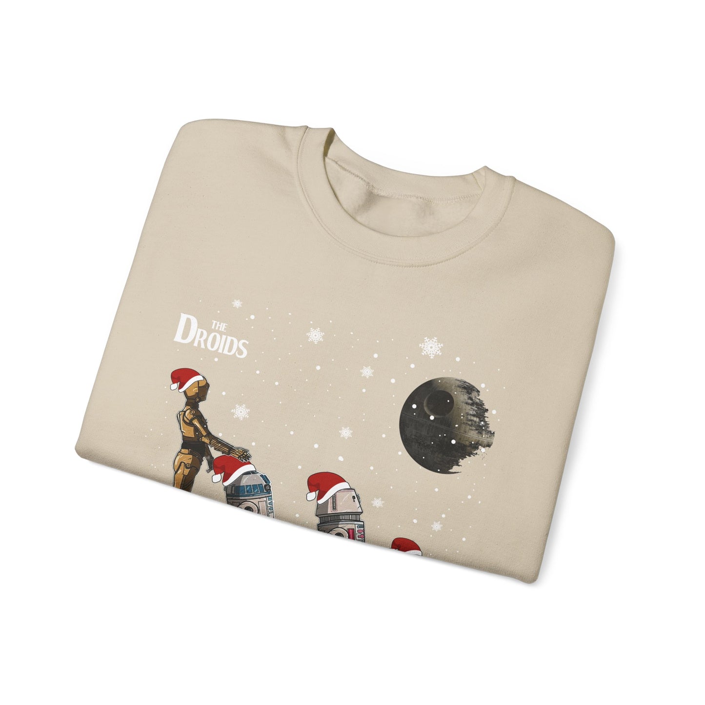 Holiday Droids Crewneck Sweatshirt - Festive Abbey Road Robot Crossing