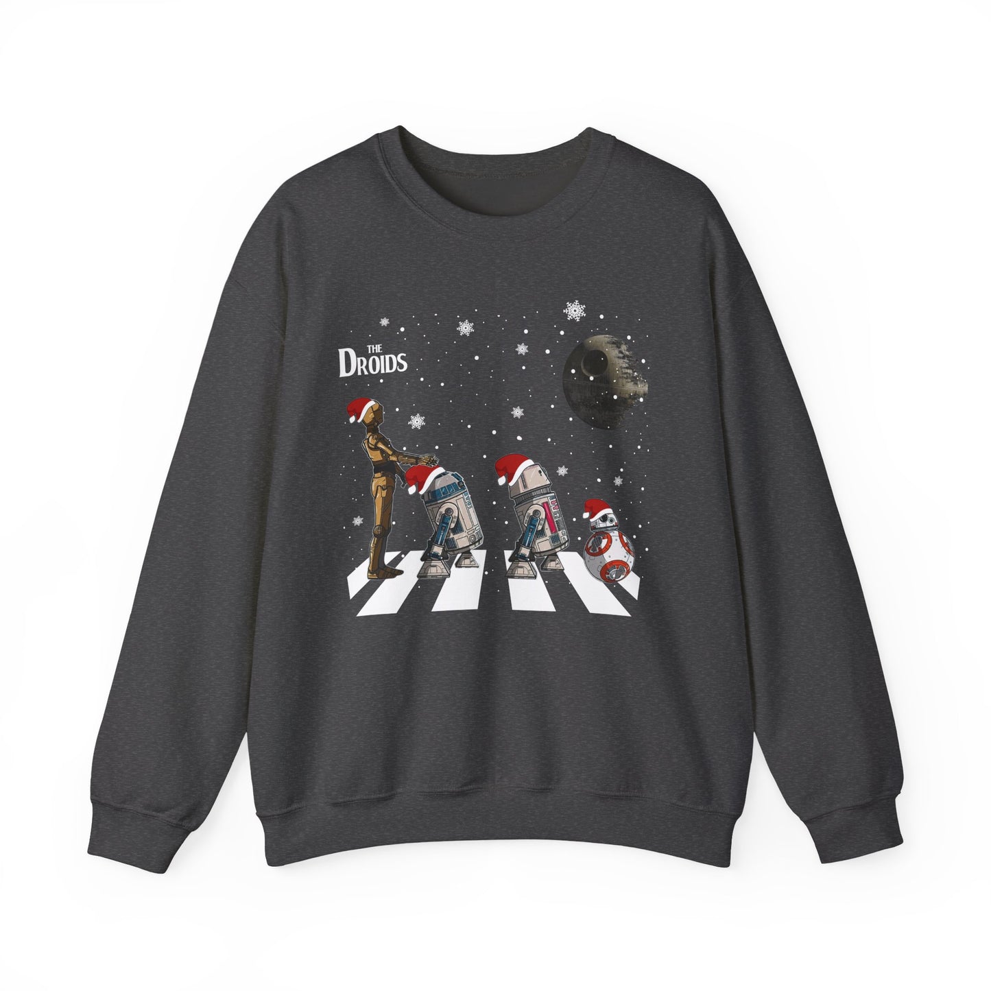 Holiday Droids Crewneck Sweatshirt - Festive Abbey Road Robot Crossing