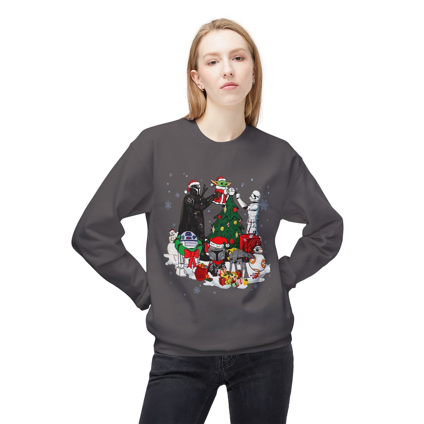 Crewneck Sweatshirt — Star Wars Holiday Characters Christmas Tree Design