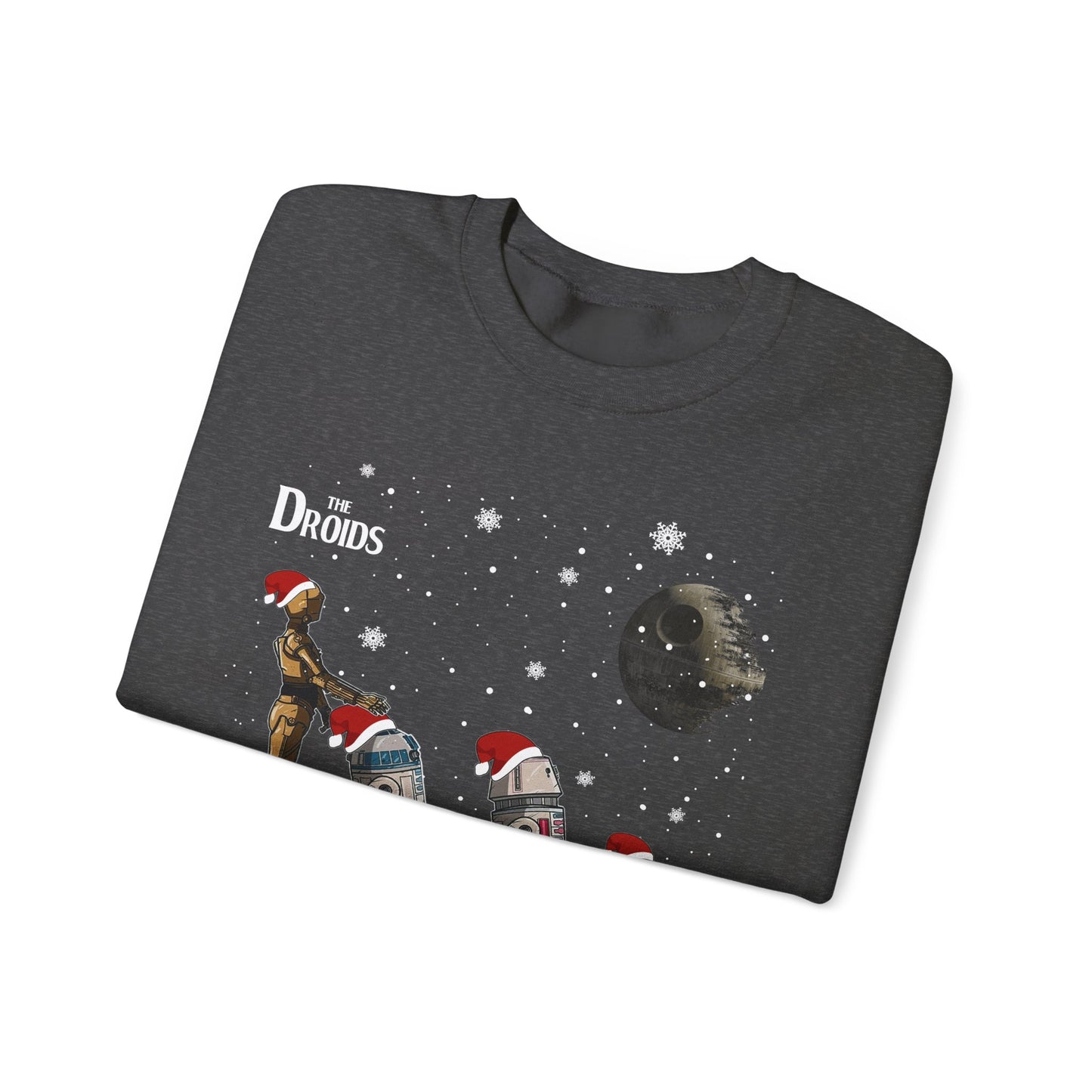 Holiday Droids Crewneck Sweatshirt - Festive Abbey Road Robot Crossing