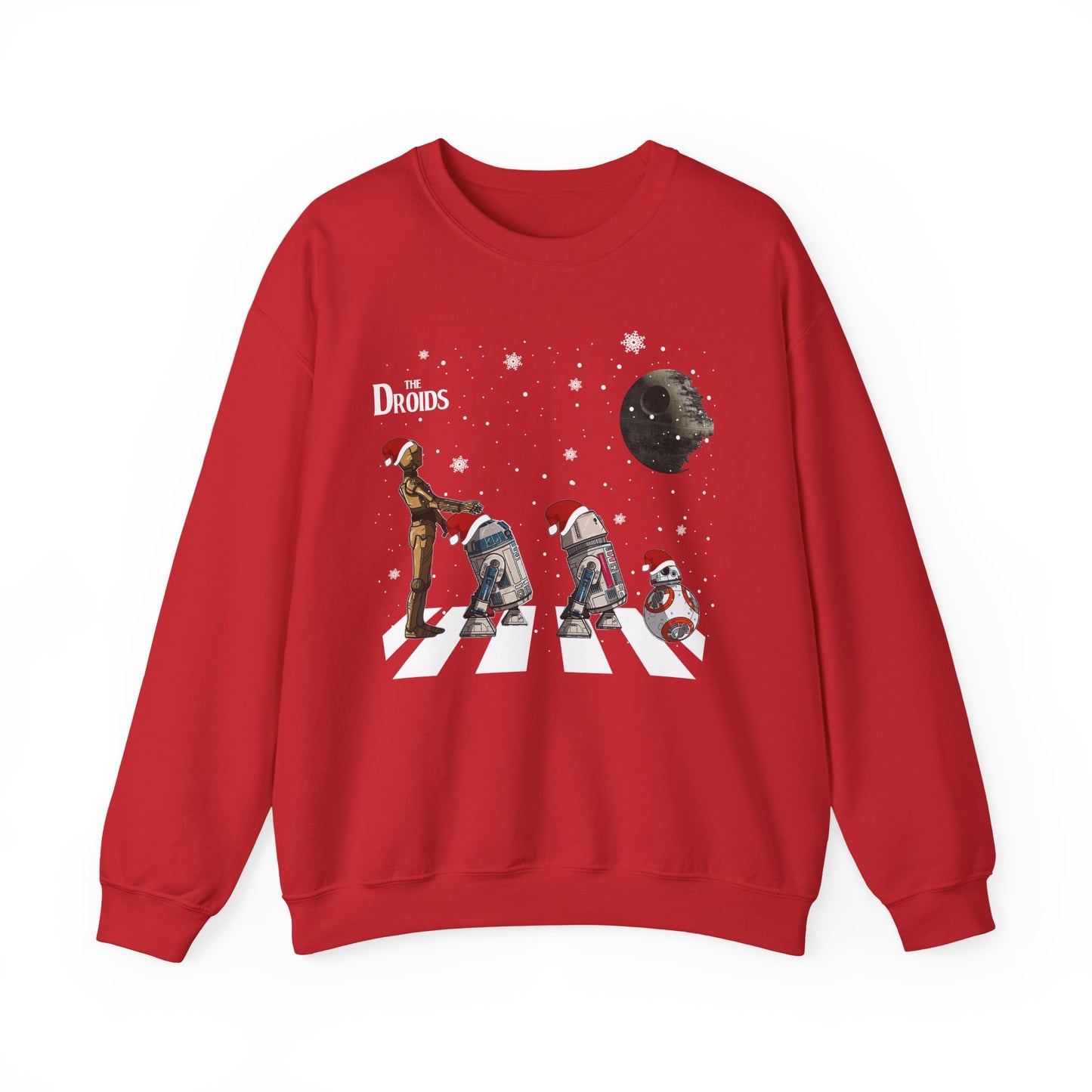 Holiday Droids Crewneck Sweatshirt - Festive Abbey Road Robot Crossing