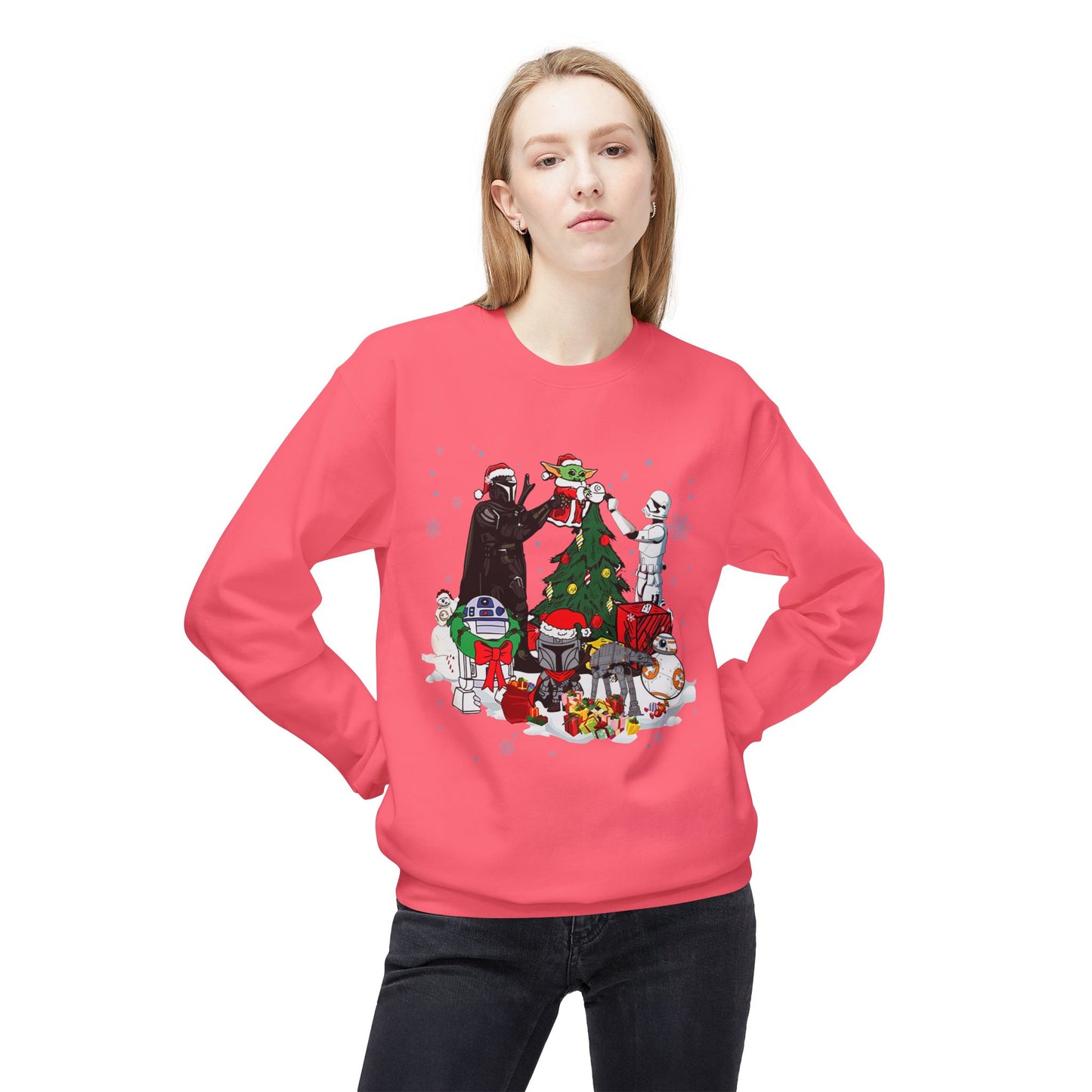 Crewneck Sweatshirt — Star Wars Holiday Characters Christmas Tree Design