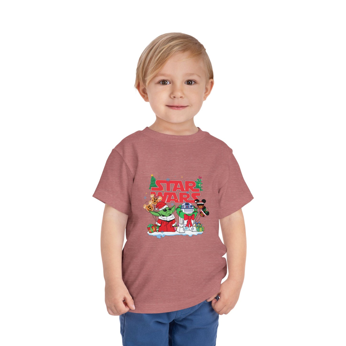Star Wars Holiday Toddler Tee — Festive Baby Yoda & Droids Christmas Shirt