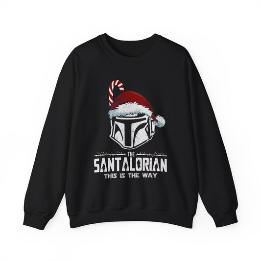 Holiday Helmet Sweatshirt — “The Santalorian: This Is The Way” Christmas Crewneck