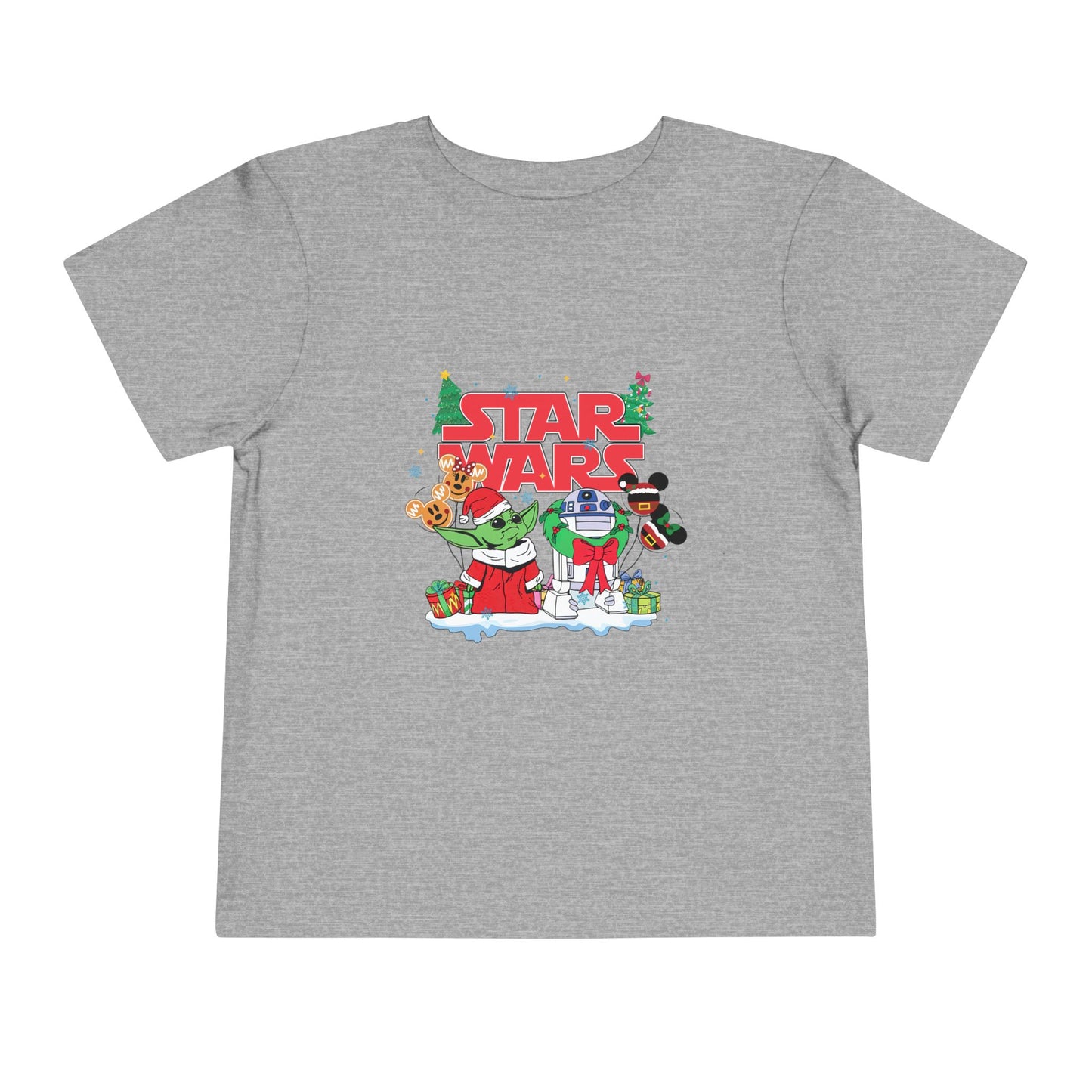 Star Wars Holiday Toddler Tee — Festive Baby Yoda & Droids Christmas Shirt