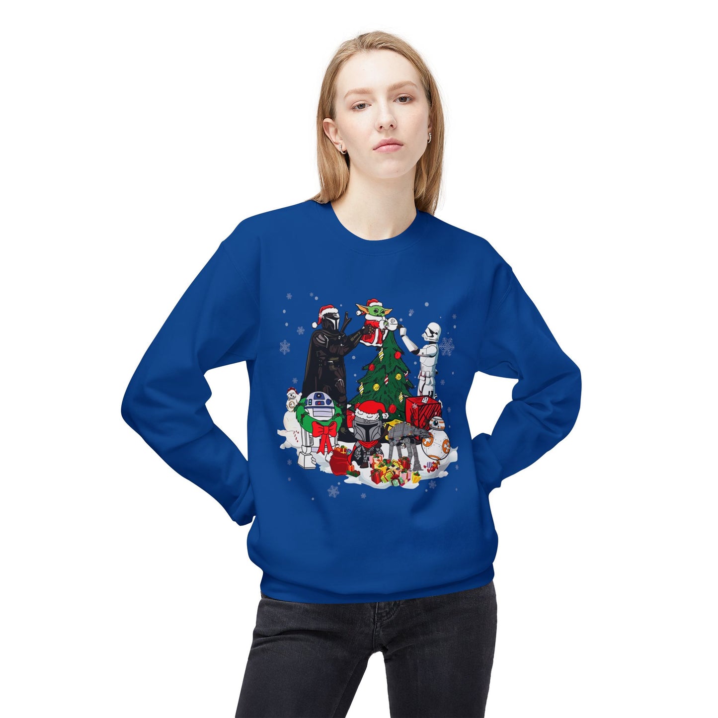 Crewneck Sweatshirt — Star Wars Holiday Characters Christmas Tree Design