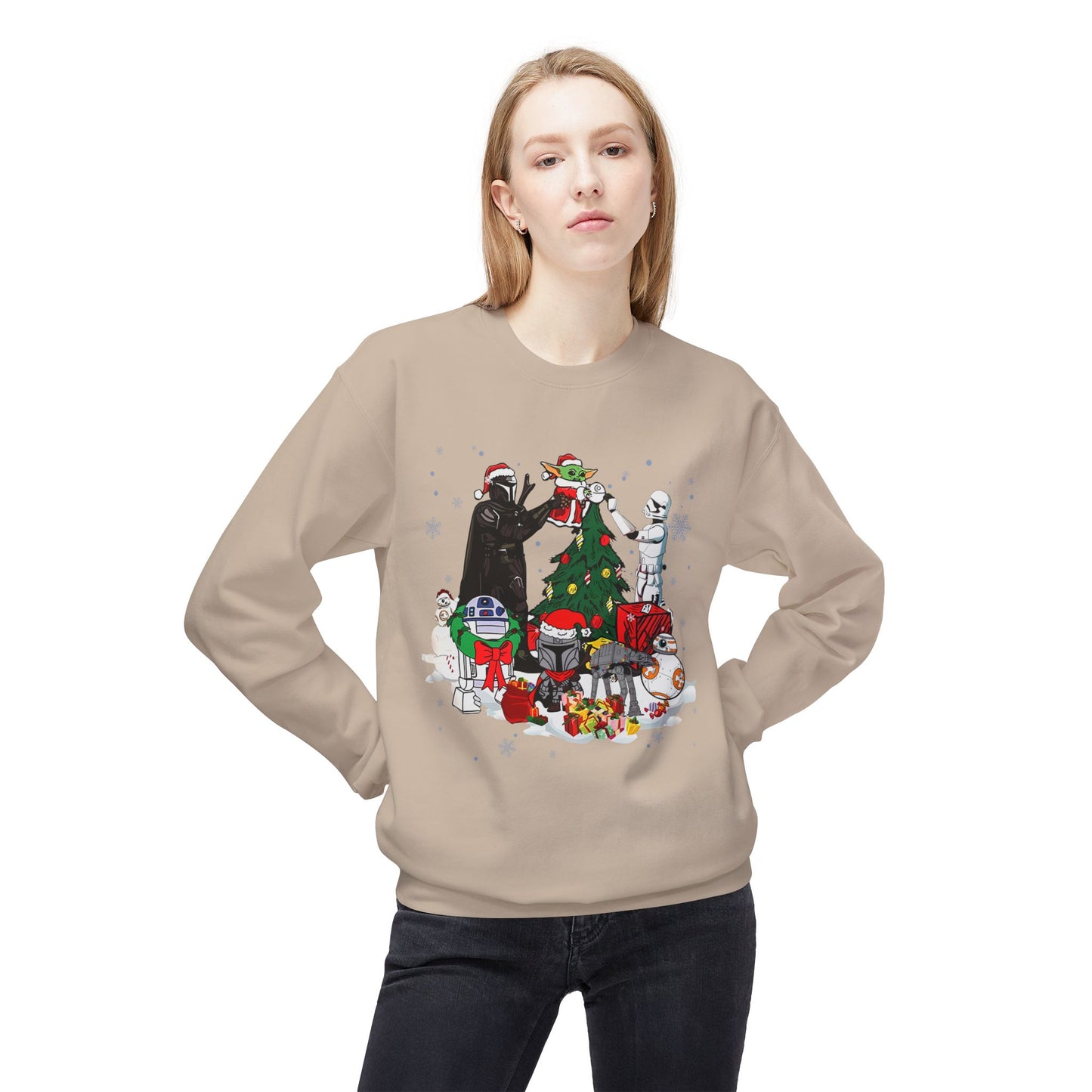 Crewneck Sweatshirt — Star Wars Holiday Characters Christmas Tree Design