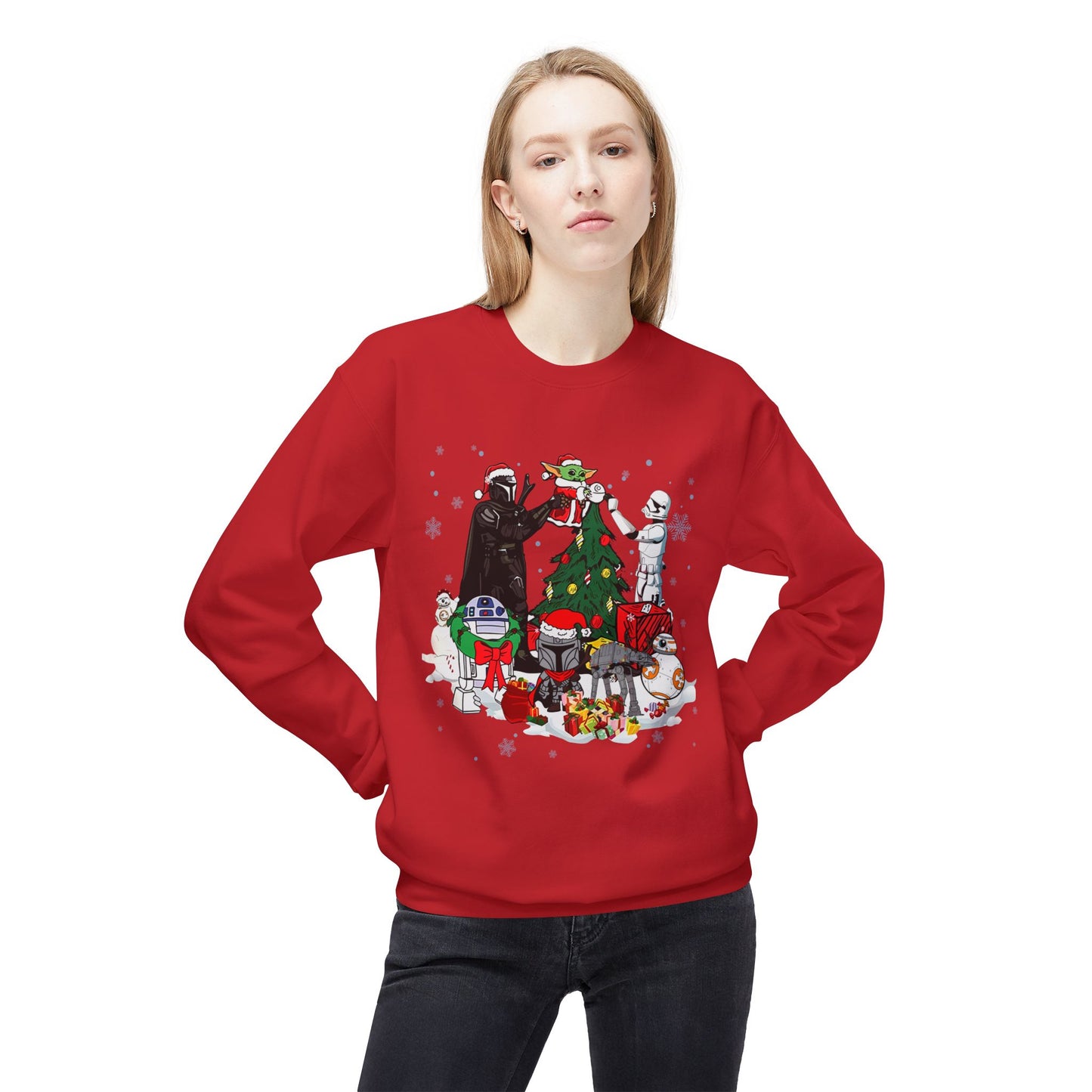 Crewneck Sweatshirt — Star Wars Holiday Characters Christmas Tree Design