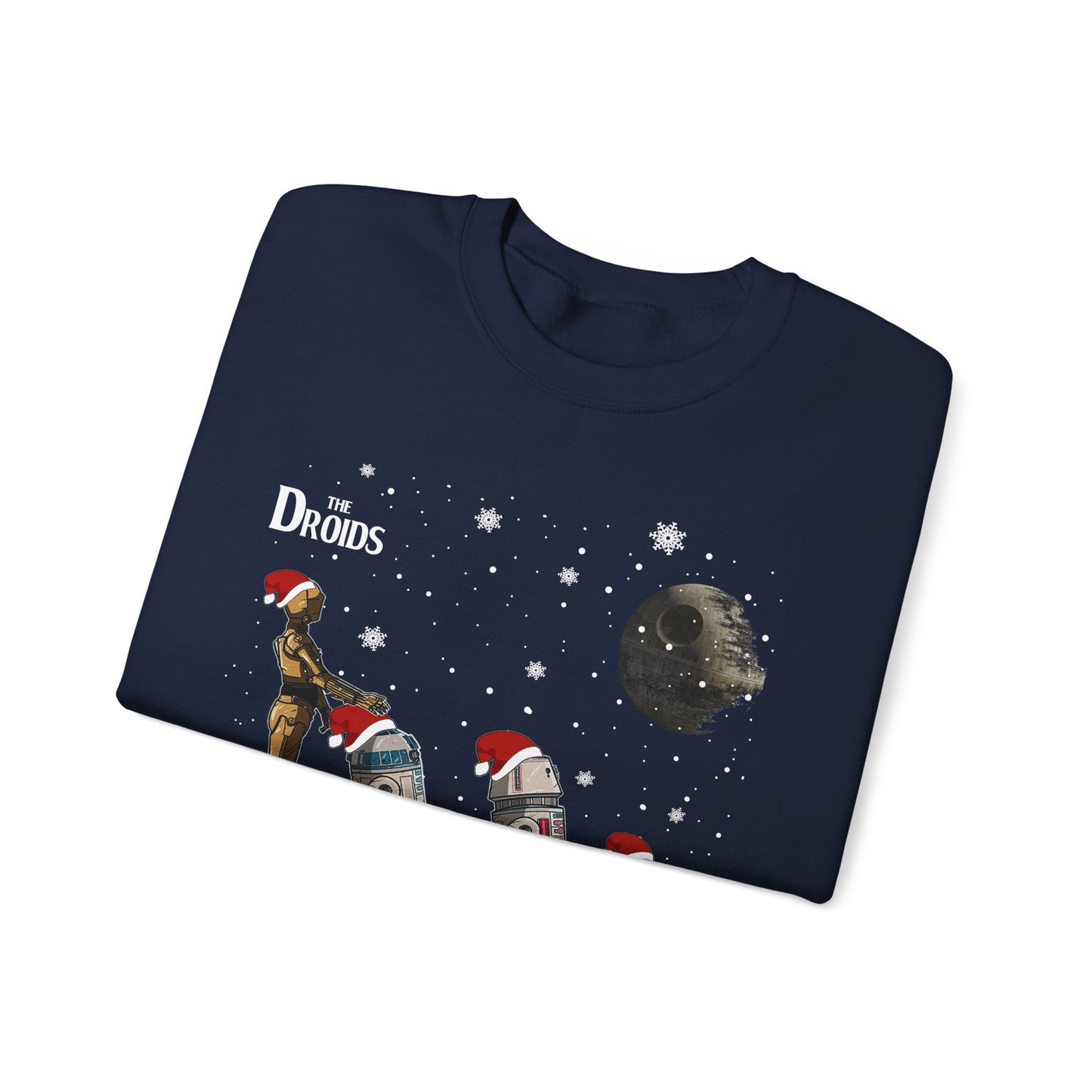 Holiday Droids Crewneck Sweatshirt - Festive Abbey Road Robot Crossing