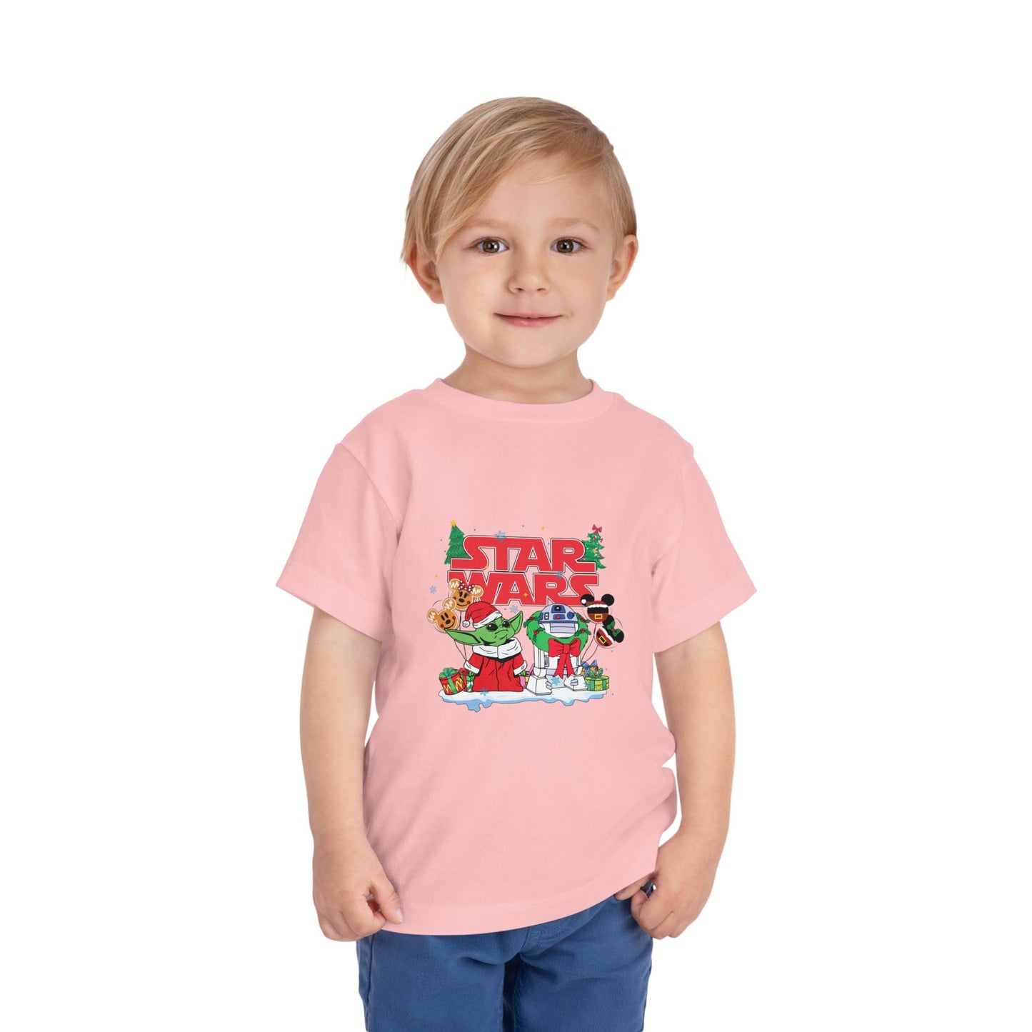 Star Wars Holiday Toddler Tee — Festive Baby Yoda & Droids Christmas Shirt