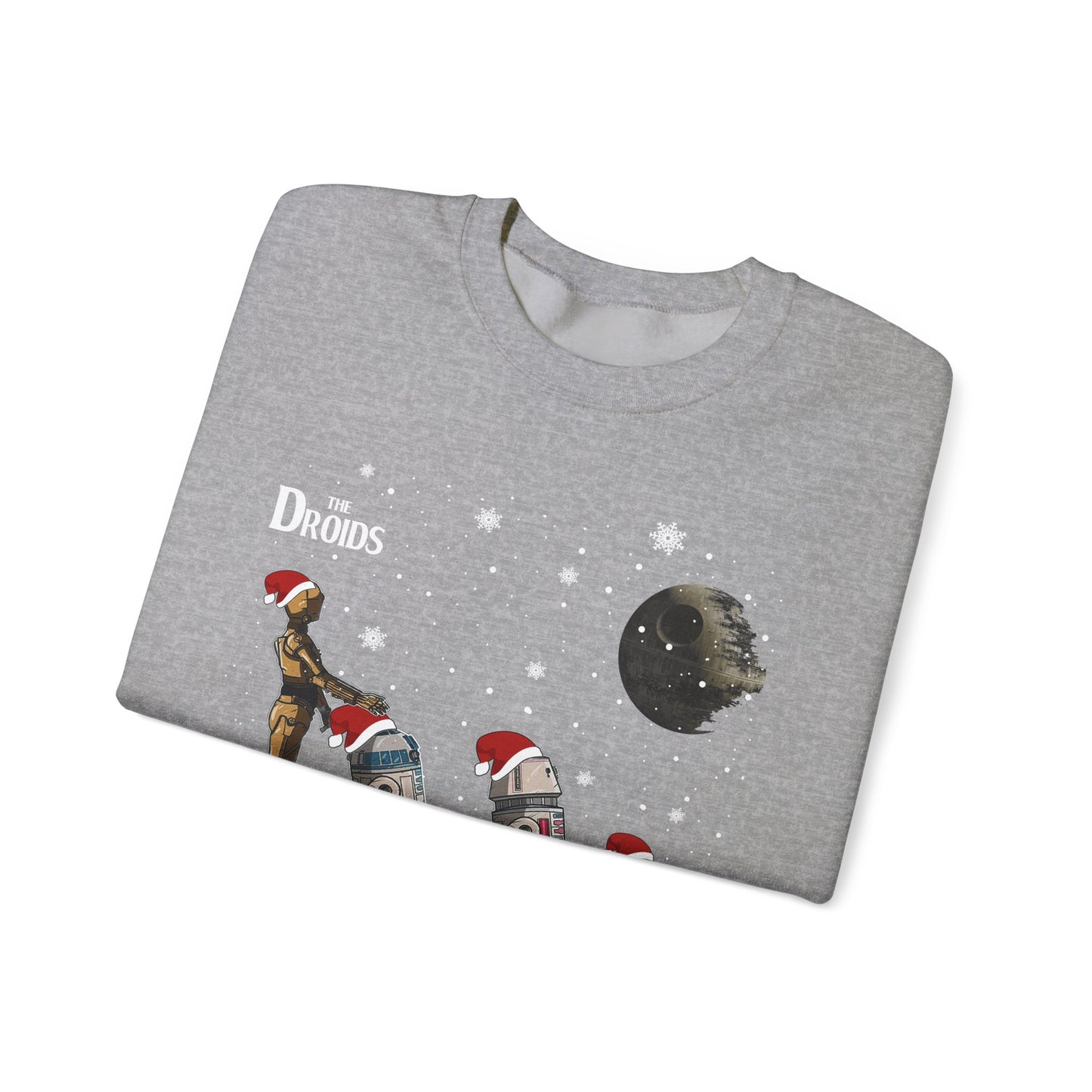 Holiday Droids Crewneck Sweatshirt - Festive Abbey Road Robot Crossing