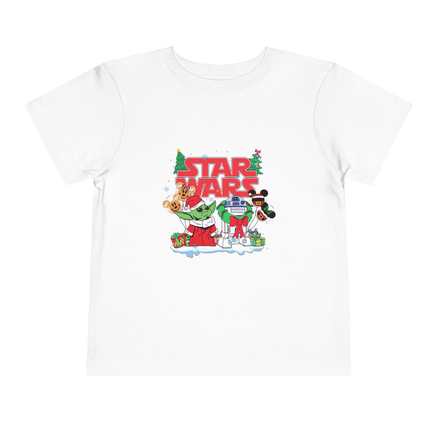 Star Wars Holiday Toddler Tee — Festive Baby Yoda & Droids Christmas Shirt