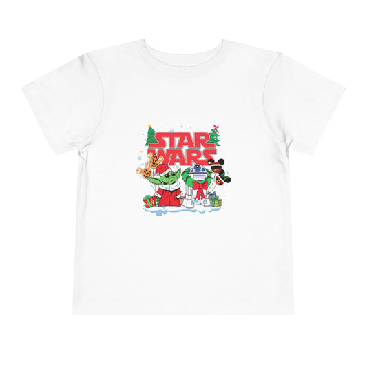 Star Wars Holiday Toddler Tee — Festive Baby Yoda & Droids Christmas Shirt