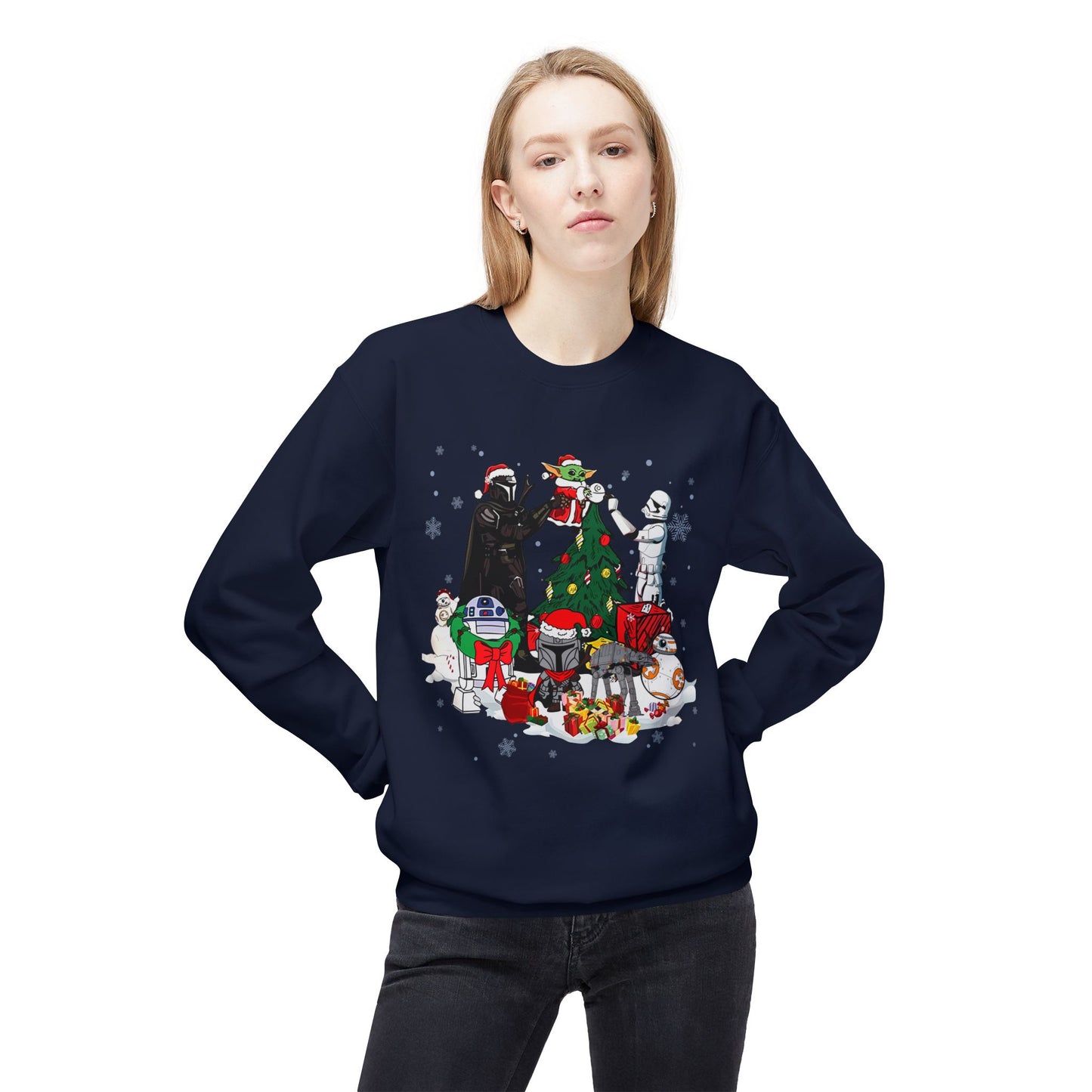 Crewneck Sweatshirt — Star Wars Holiday Characters Christmas Tree Design