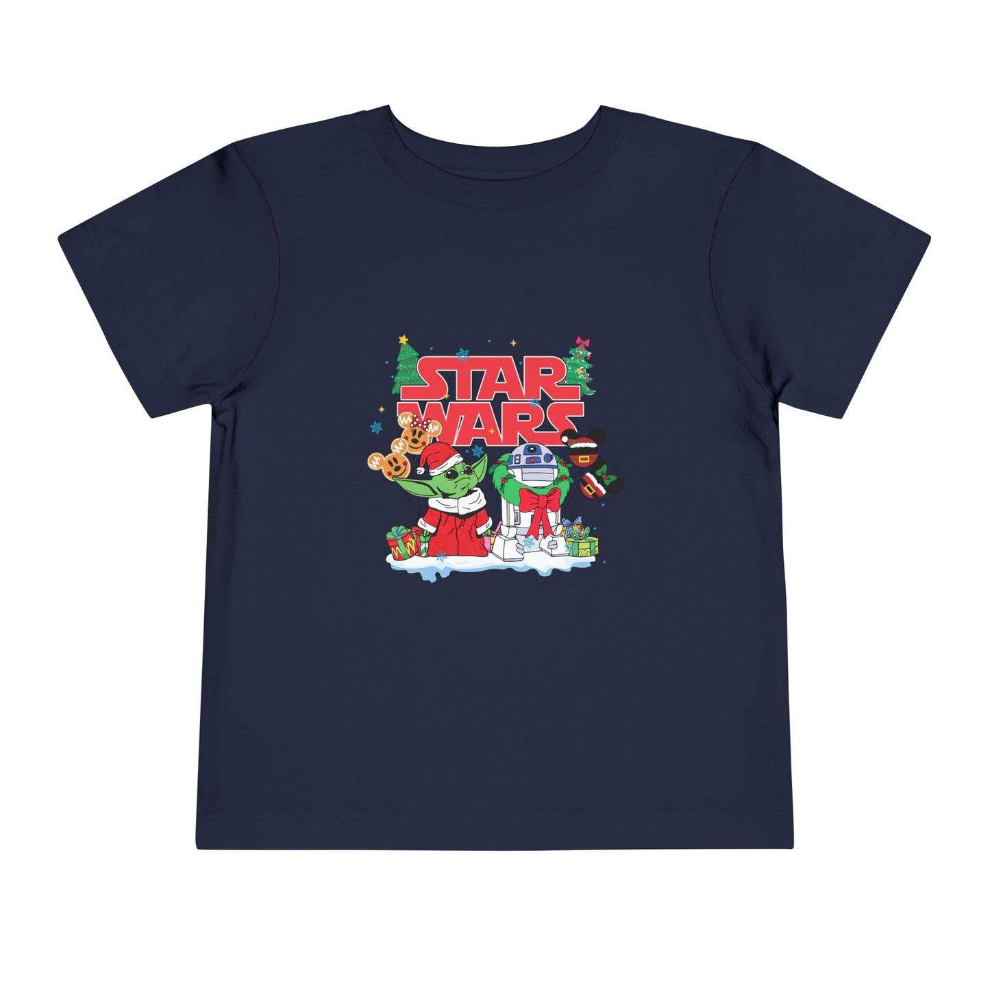Star Wars Holiday Toddler Tee — Festive Baby Yoda & Droids Christmas Shirt