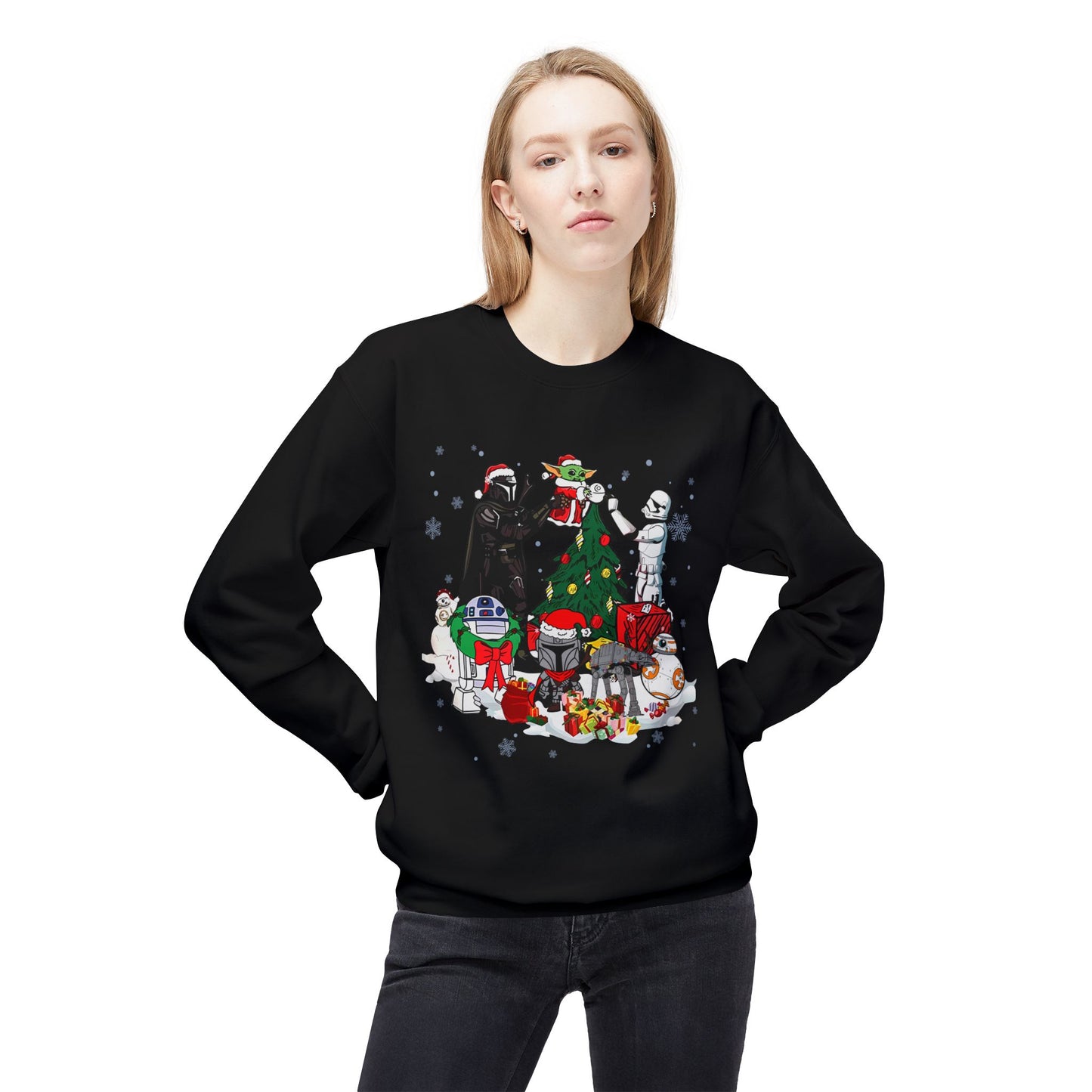 Crewneck Sweatshirt — Star Wars Holiday Characters Christmas Tree Design
