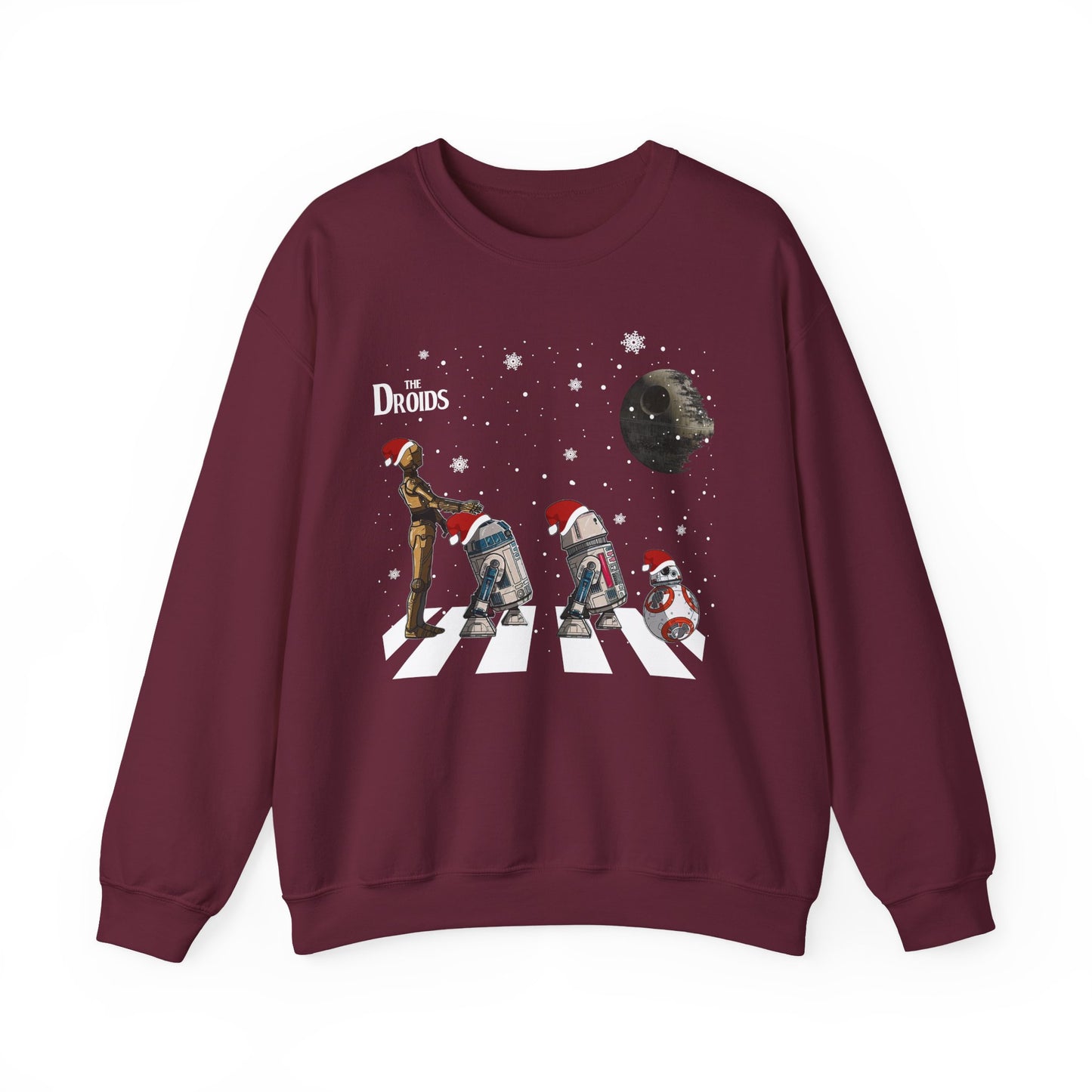 Holiday Droids Crewneck Sweatshirt - Festive Abbey Road Robot Crossing