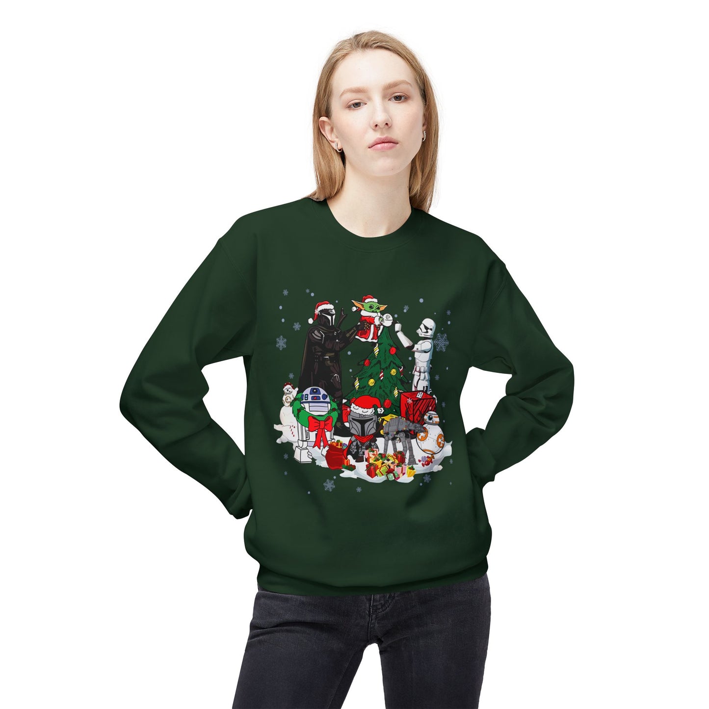 Crewneck Sweatshirt — Star Wars Holiday Characters Christmas Tree Design