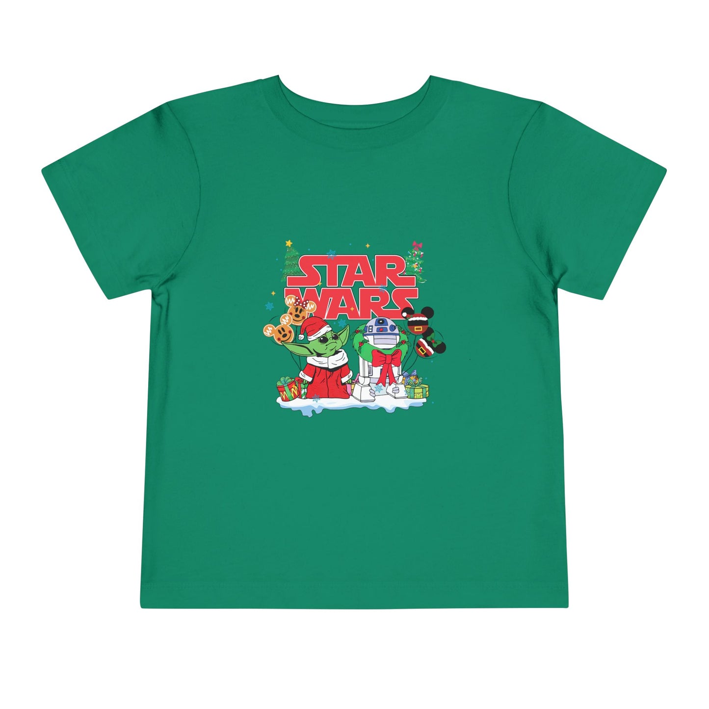 Star Wars Holiday Toddler Tee — Festive Baby Yoda & Droids Christmas Shirt