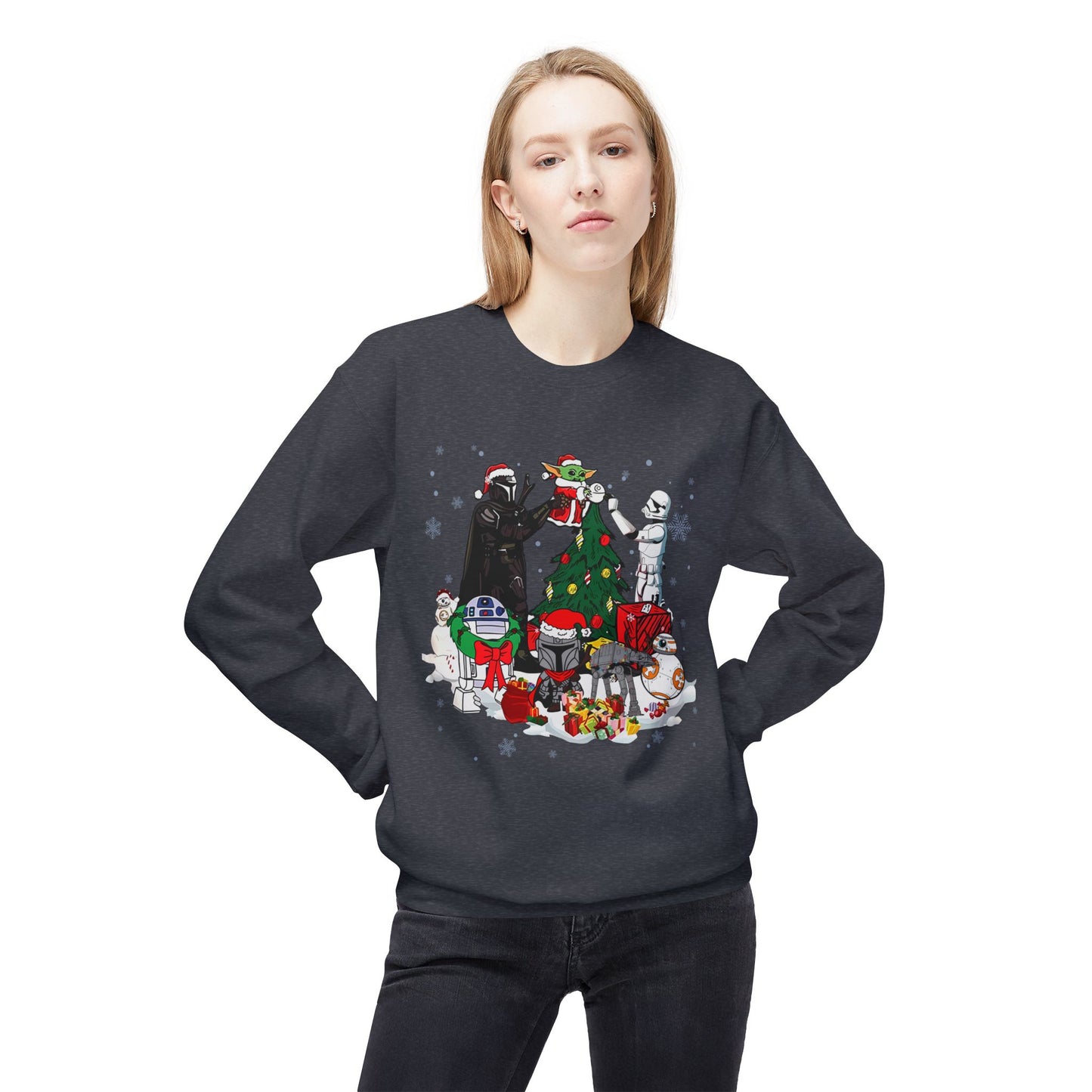 Crewneck Sweatshirt — Star Wars Holiday Characters Christmas Tree Design