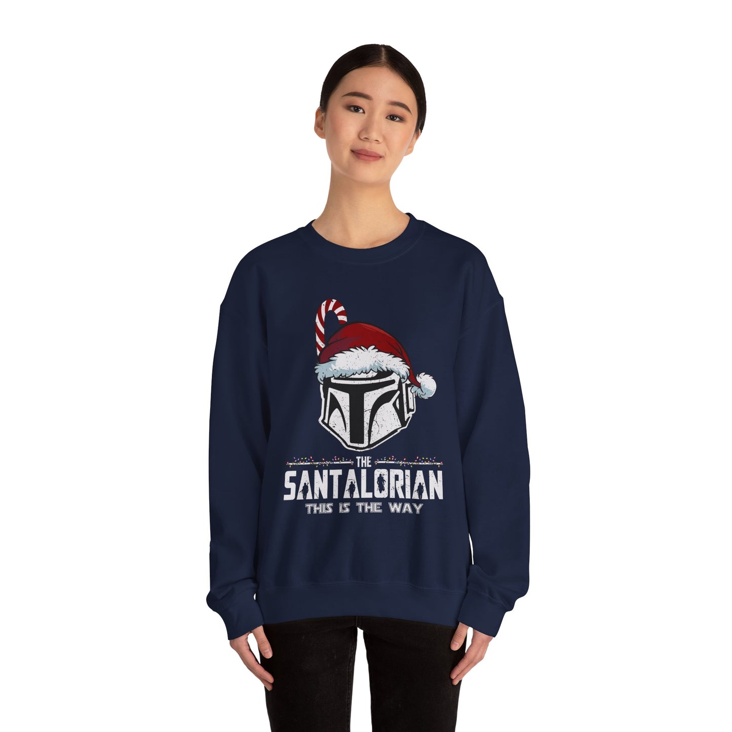 Holiday Helmet Sweatshirt — “The Santalorian: This Is The Way” Christmas Crewneck