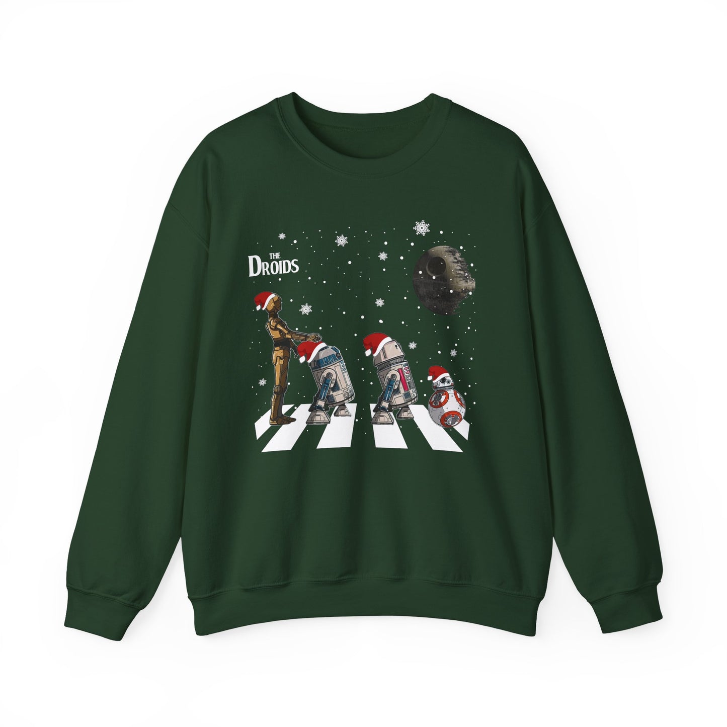 Holiday Droids Crewneck Sweatshirt - Festive Abbey Road Robot Crossing