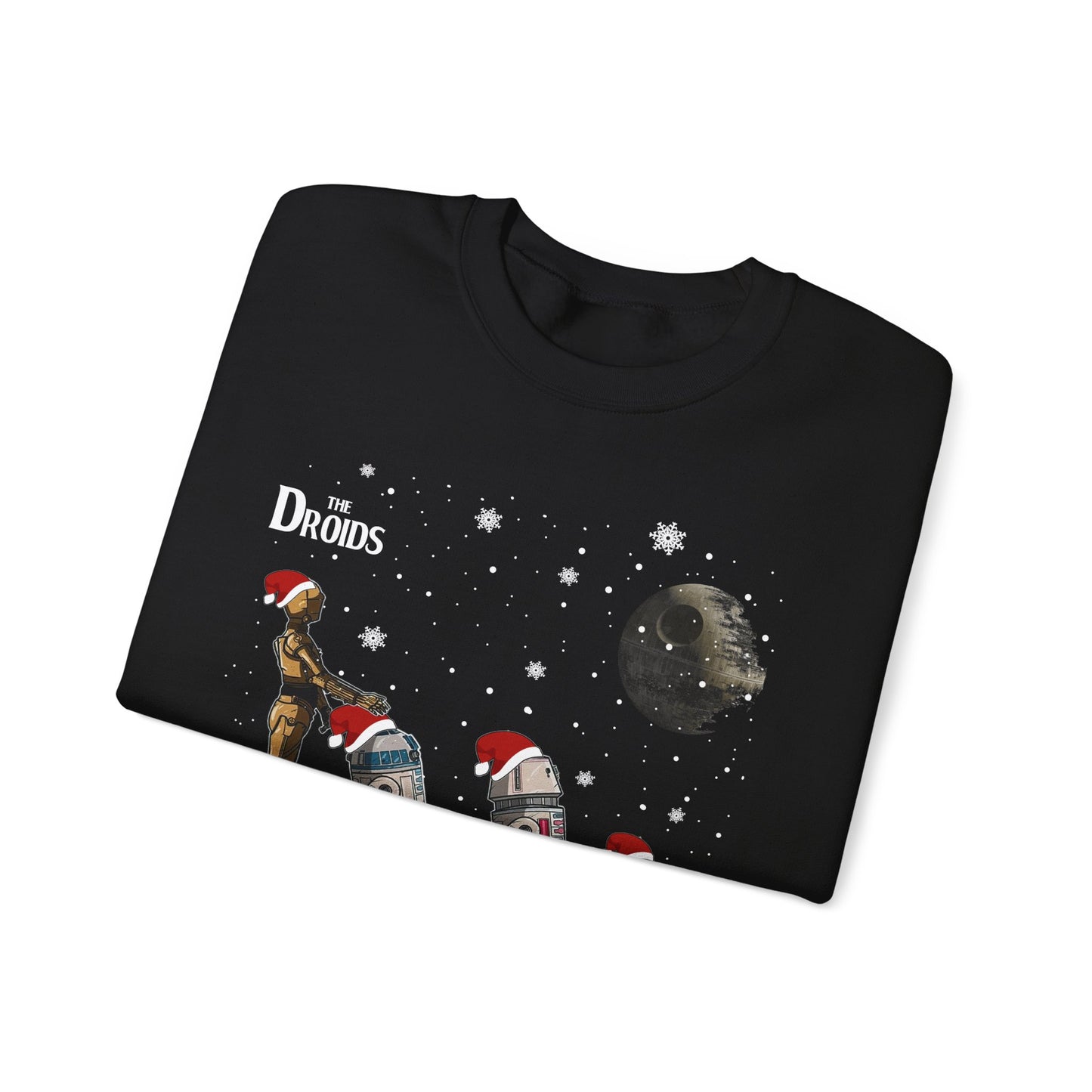 Holiday Droids Crewneck Sweatshirt - Festive Abbey Road Robot Crossing