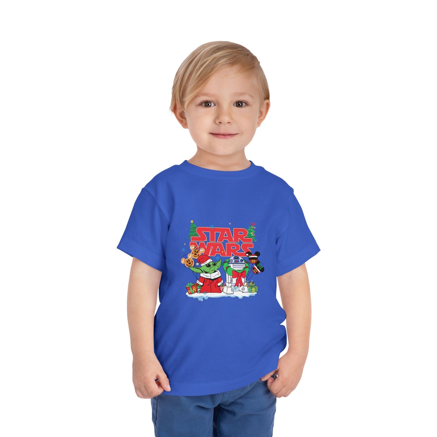 Star Wars Holiday Toddler Tee — Festive Baby Yoda & Droids Christmas Shirt