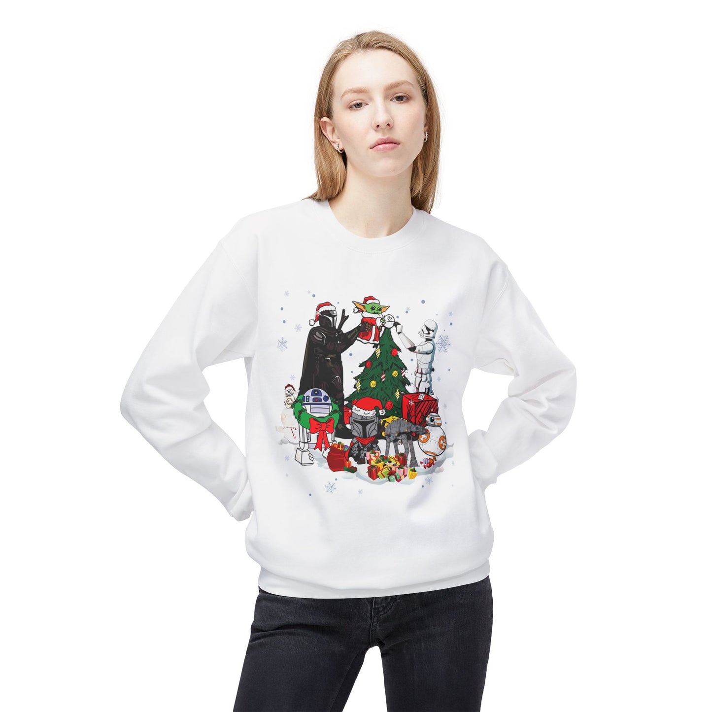 Crewneck Sweatshirt — Star Wars Holiday Characters Christmas Tree Design