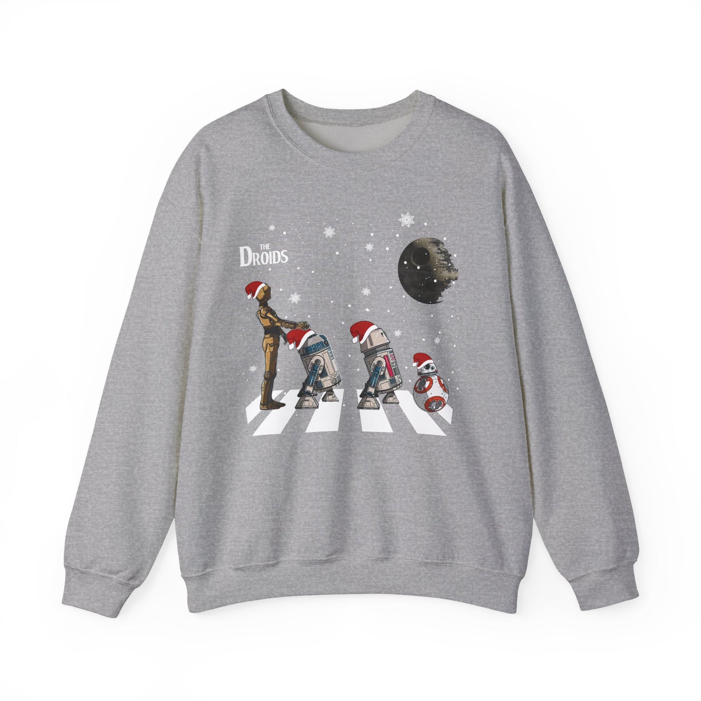 Holiday Droids Crewneck Sweatshirt - Festive Abbey Road Robot Crossing